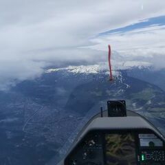 Flugwegposition um 12:05:10: Aufgenommen in der Nähe von Gemeinde Zirl, Zirl, Österreich in 4095 Meter